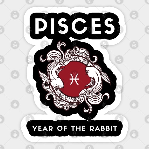 PISCES / Year of the RABBIT Sticker by KadyMageInk